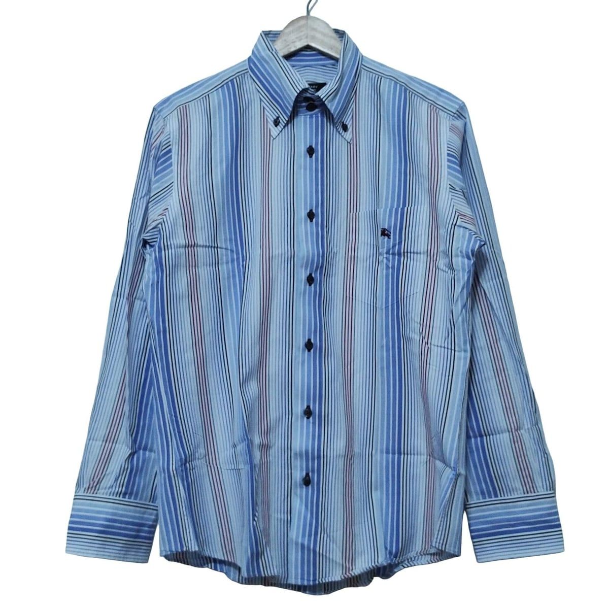 BURBERRY ブラックレーベル 長袖シャツ ストライプ 白 40 L