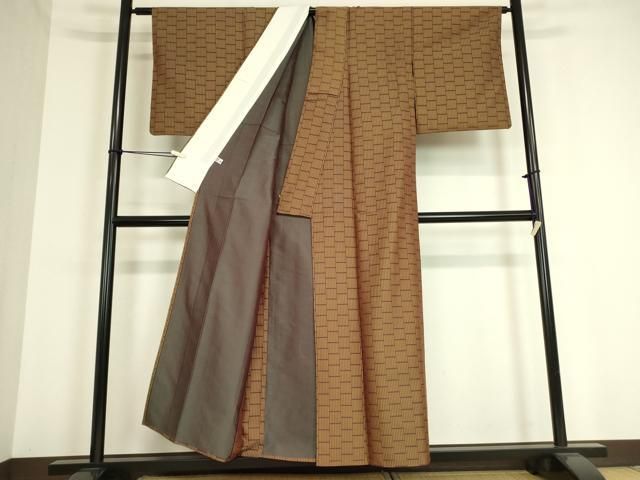 平和屋着物▽上質なお召　単衣　変わり格子　正絹　逸品　DAAT9228az 平和屋着物▽上質なお召 単衣 変わり格子 正絹 逸品 DAAT9228az - メルカリ