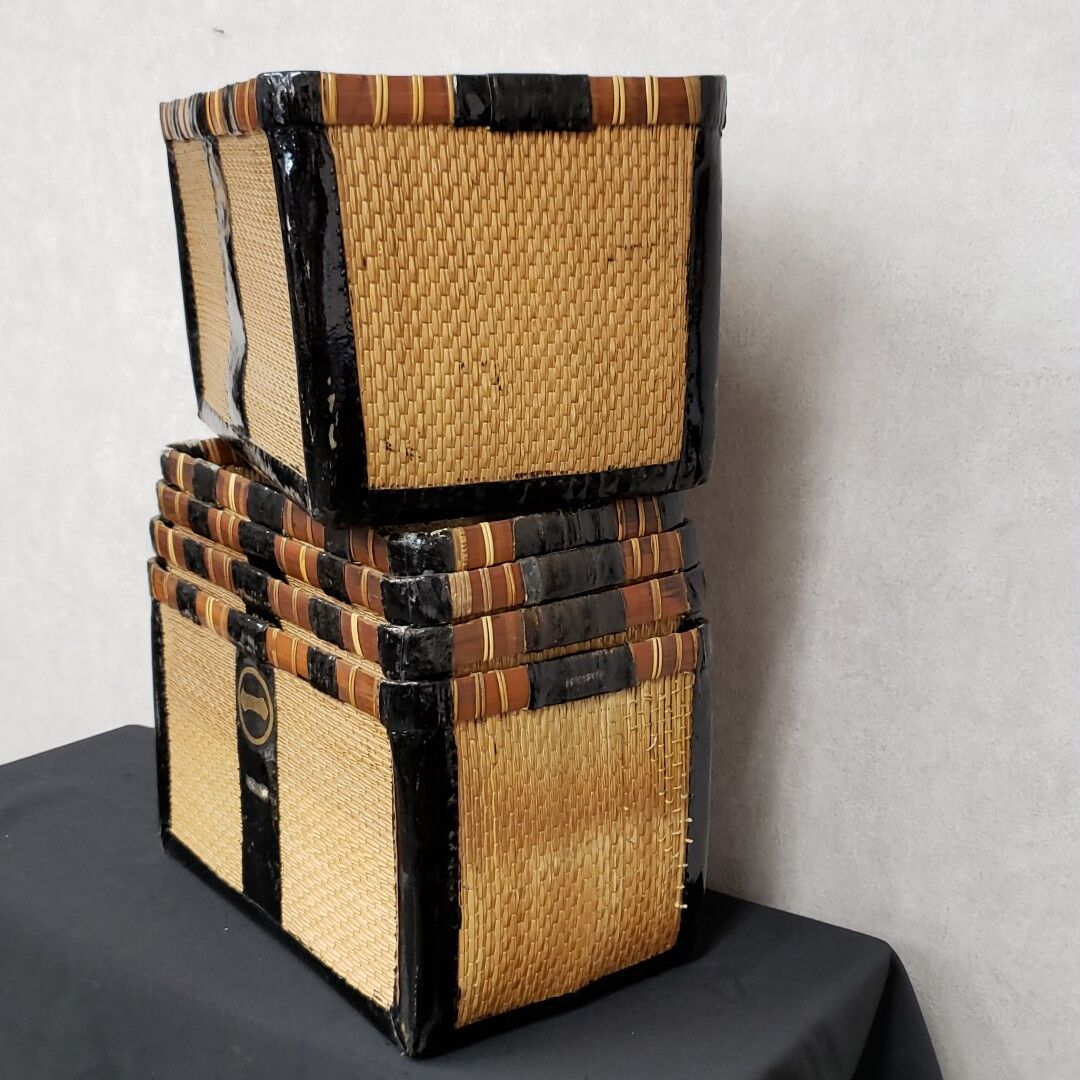 富山から! 売薬さんの背負行李 当時物 柳行李 行李 自然素材 籠 カゴ