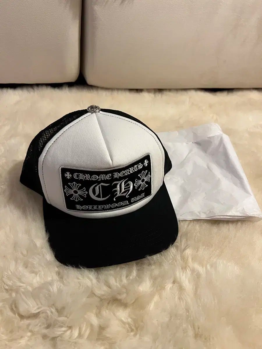 CHトラッカーキャップ ホワイト/ブラック クロームハーツCHROME HEARTS