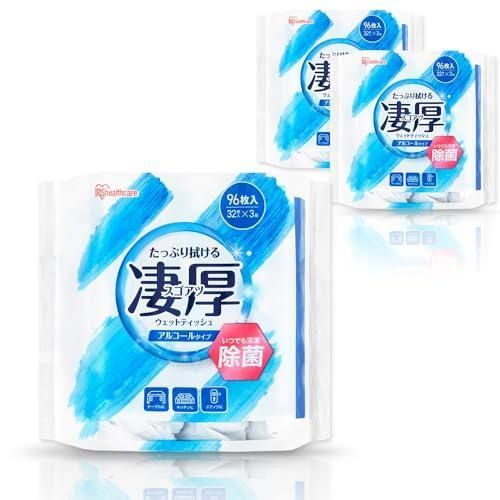 アイリスオーヤマ IRIS OHYAMA ウェットティッシュ アルコール 288枚 32枚×3P×3個セット 凄厚 厚手 エ
