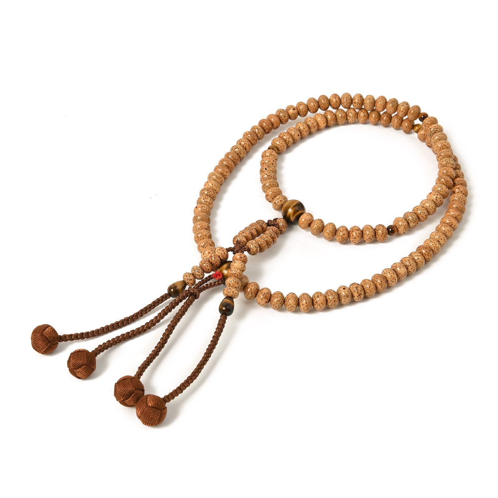 マンモスの牙&蓮師法器天珠&龍眼天珠&ルドラクシャ&鹿の骨のスカルの