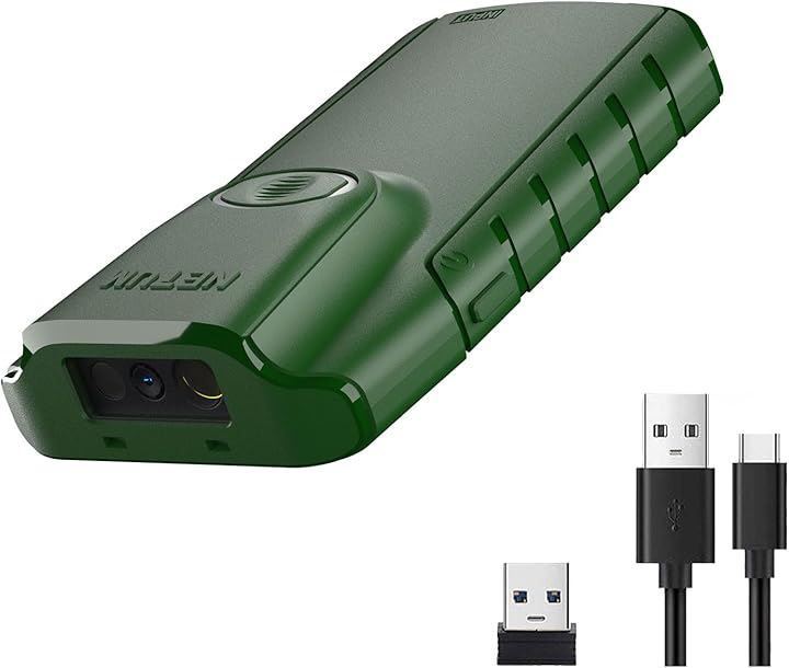NETUM Bluetooth 1D バーコード スキャナー、3-in-1 小型ポータブル CCD リーダー 自動ワイヤレス ガン スキャン バック クリップ タブレット iOS Android Windows MacOS(1D-E740)