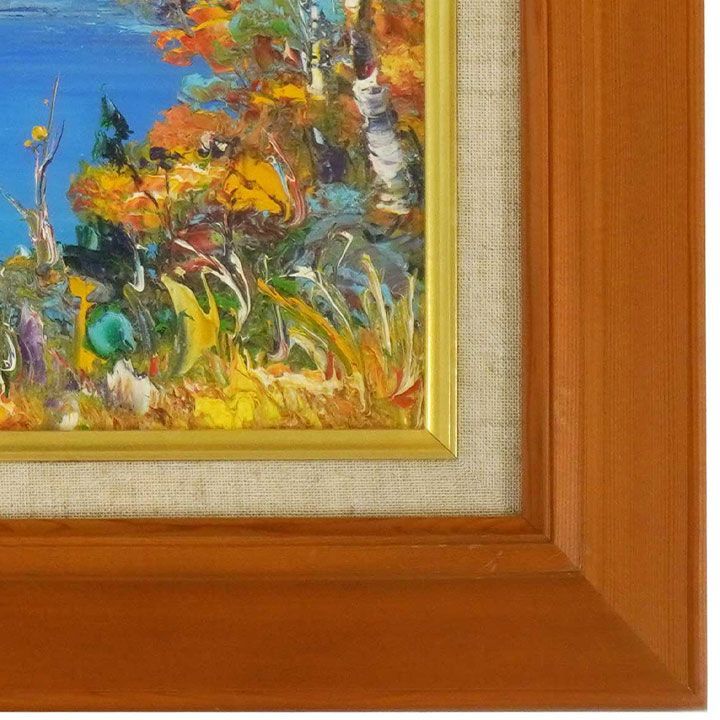 NO25. 新井康須雄 作品名不明 油彩 洋画 支笏湖 コレクション 風景画