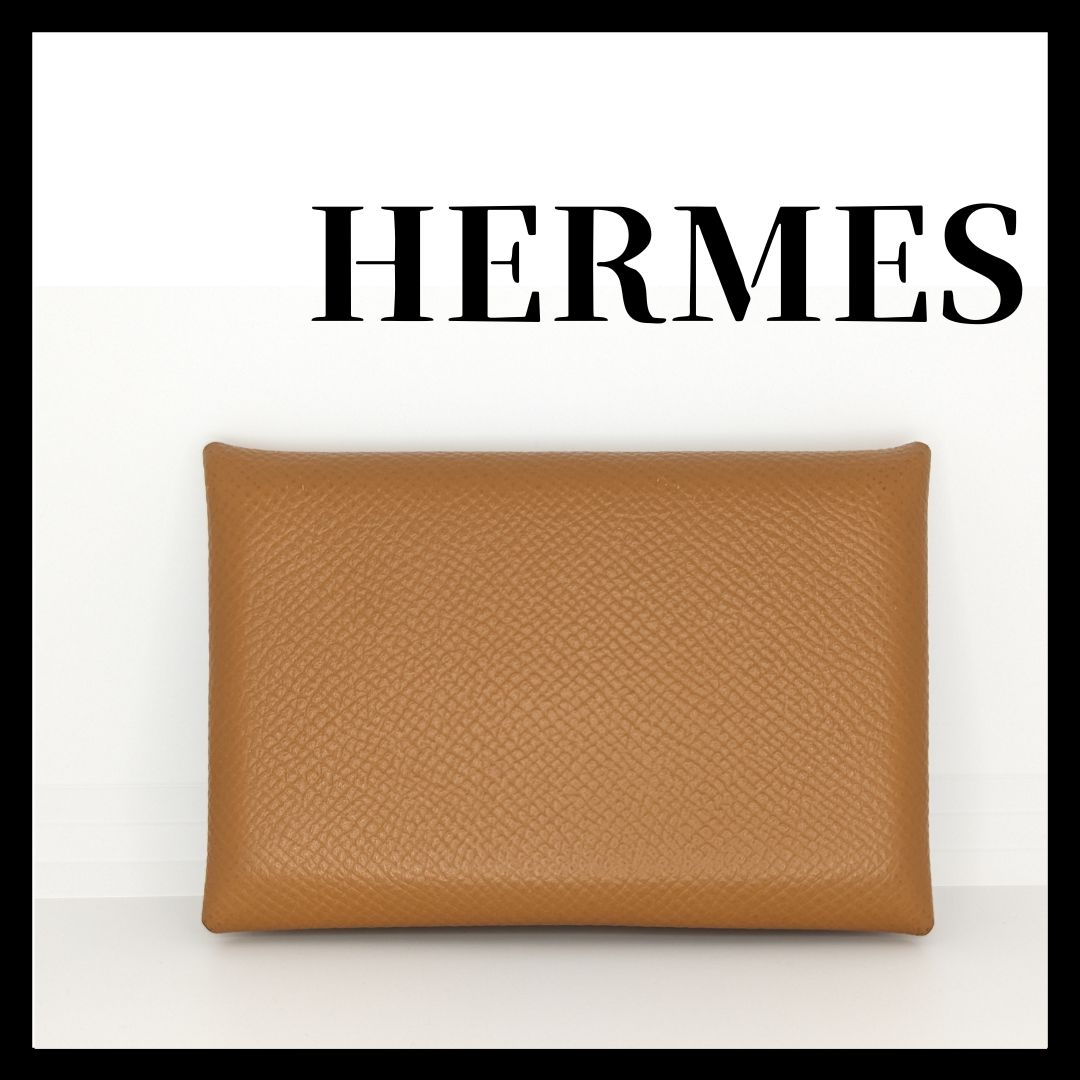 美品】HERMES カルヴィ カードケース パスケース 名刺入れ ゴールド