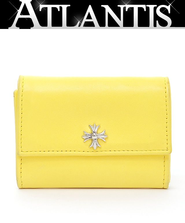 CHROME HEARTS 銀座店 クロムハーツ プCHラス タイニー ウォレット 財布 コインケース レザー SV925 イエロー 98871
