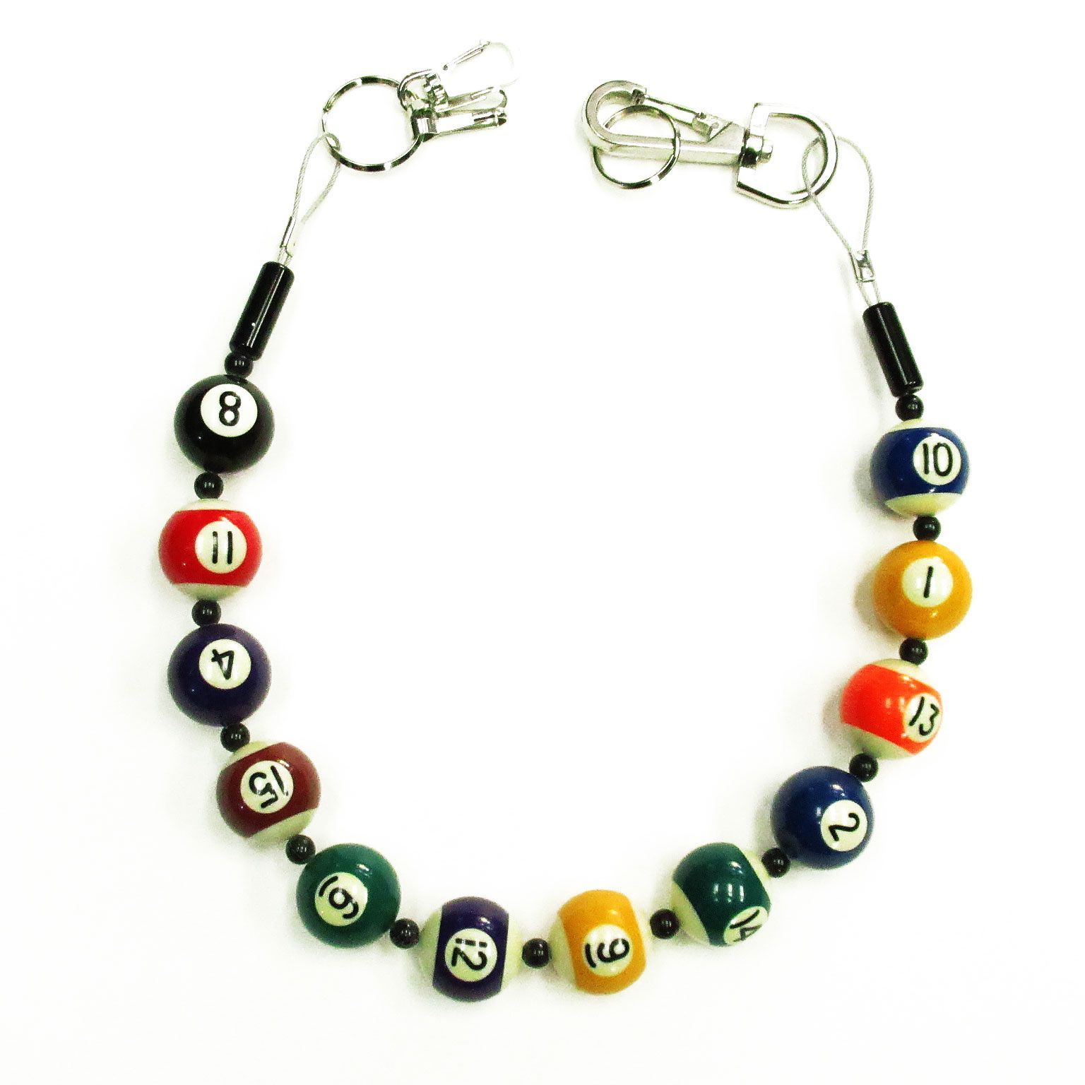 ビリヤード球 ウォレットチェーン キーリング キーフック付き 日本製