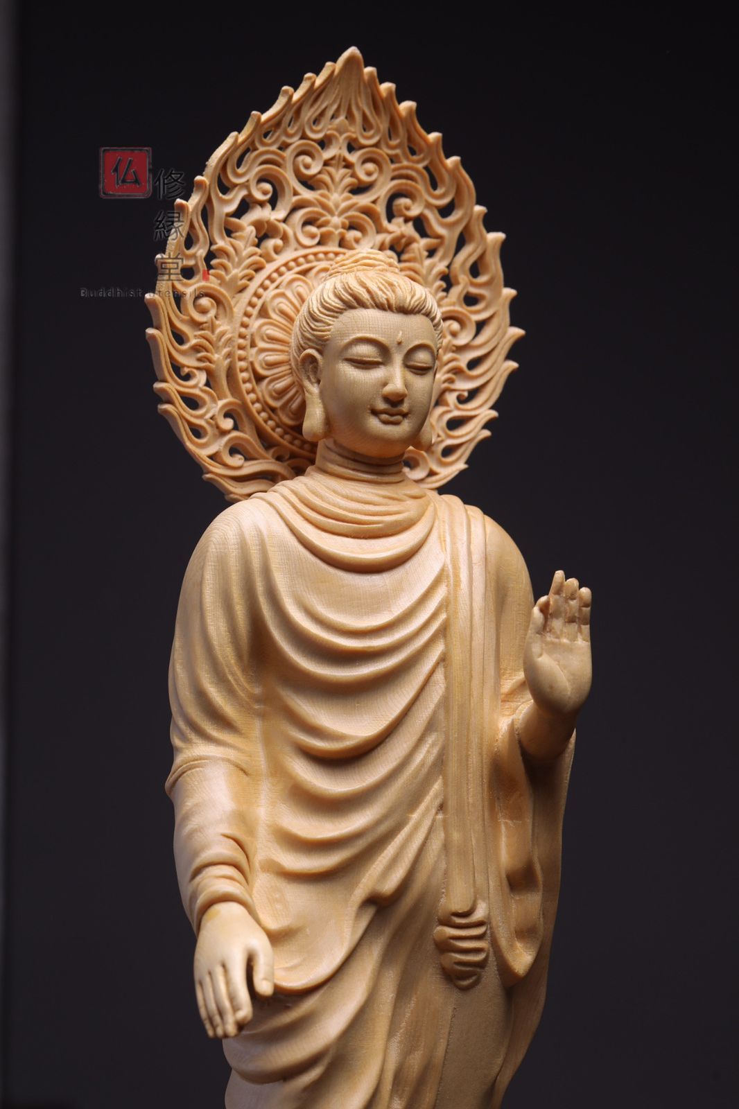 木彫　仏頭　釈迦如来 木彫　仏頭　釈迦如来