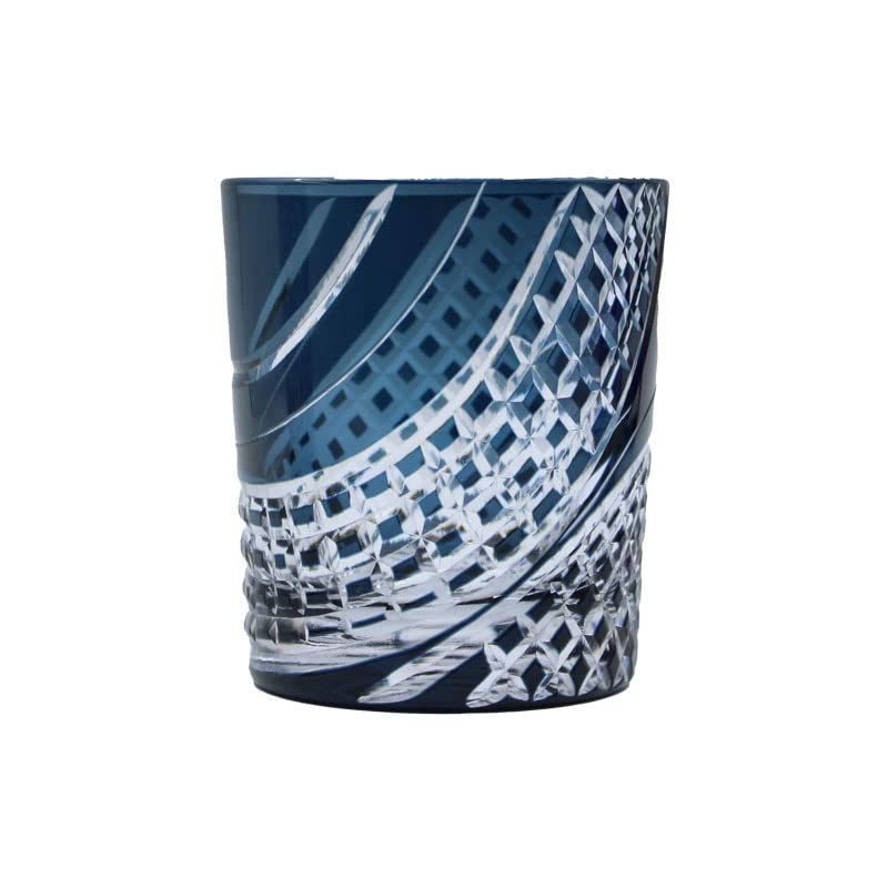 【数量限定】切子 切り子 酒器 グラス ロック タンブラー ぐい呑み (マリン)