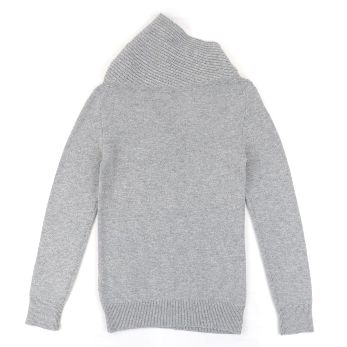 美品 エルメス ドレープネック カシミヤニットセーター レディース 黒 40 リブ切替 Hロゴ HERMES クリアランスSALE美品 エルメス ドレープネック カシミヤニット