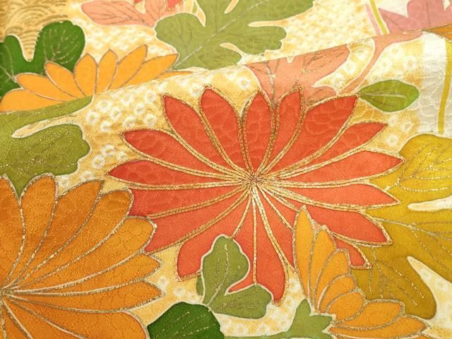 平和屋着物□豪華振袖 駒刺繍 絞り 吉祥花文 暈し染め 金彩