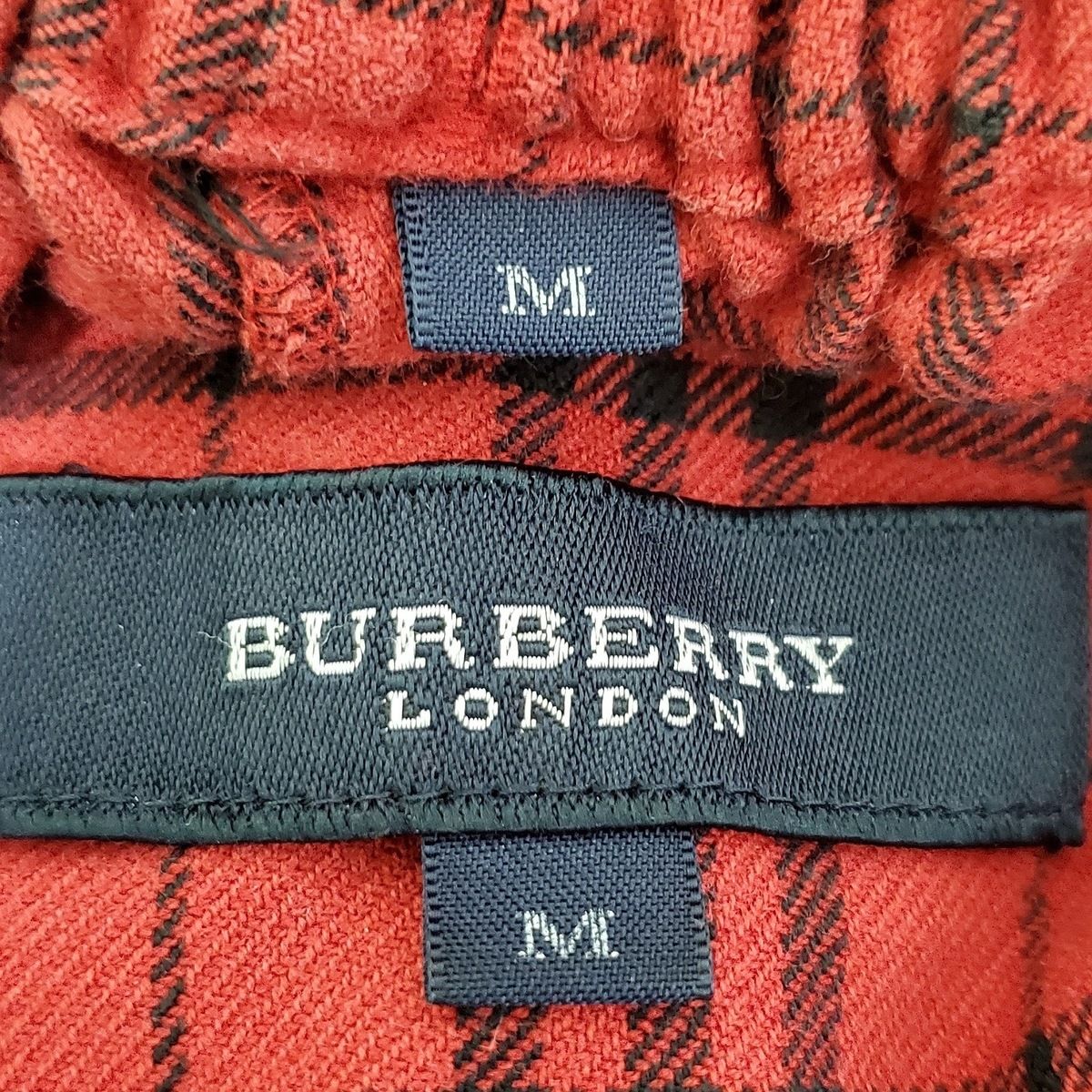 Burberry LONDON(バーバリーロンドン) メンズセットアップ メンズ - レッド×黒 チェック柄/ウエストゴム/パジャマ 綿