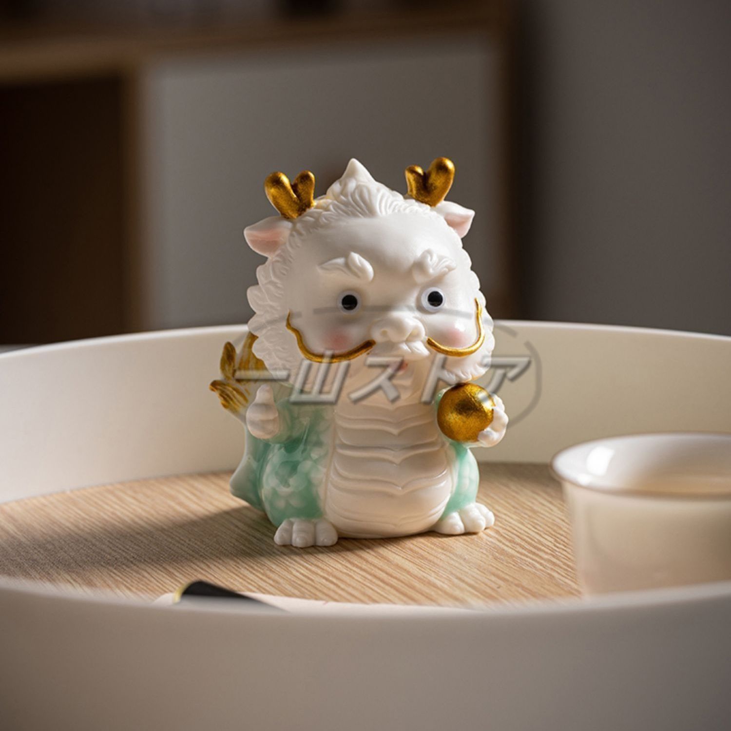 龍の置物　陶磁器 龍の置物 陶磁器 青 風水 龍 置物 合金 風水グッズ 玄関 干支の