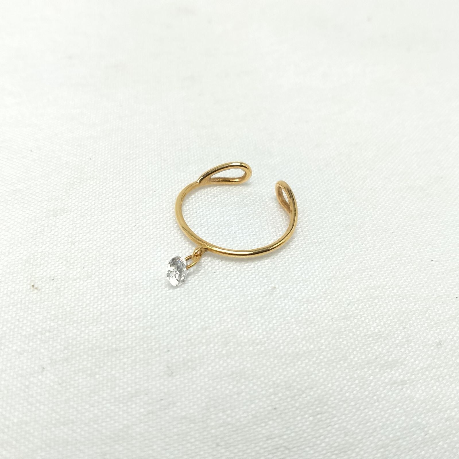 ️AHKAH ️アーカー エンジェルヘア K18 18金 ダイヤモンド0.05ct 0.3g イヤリング イヤーカフ