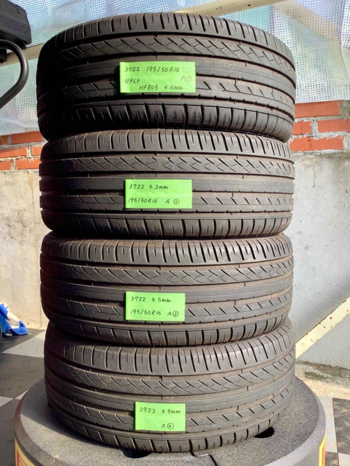 送料込み］195/50R16 HIFLY HF805 ハイフライ 中古タイヤ4本セット 