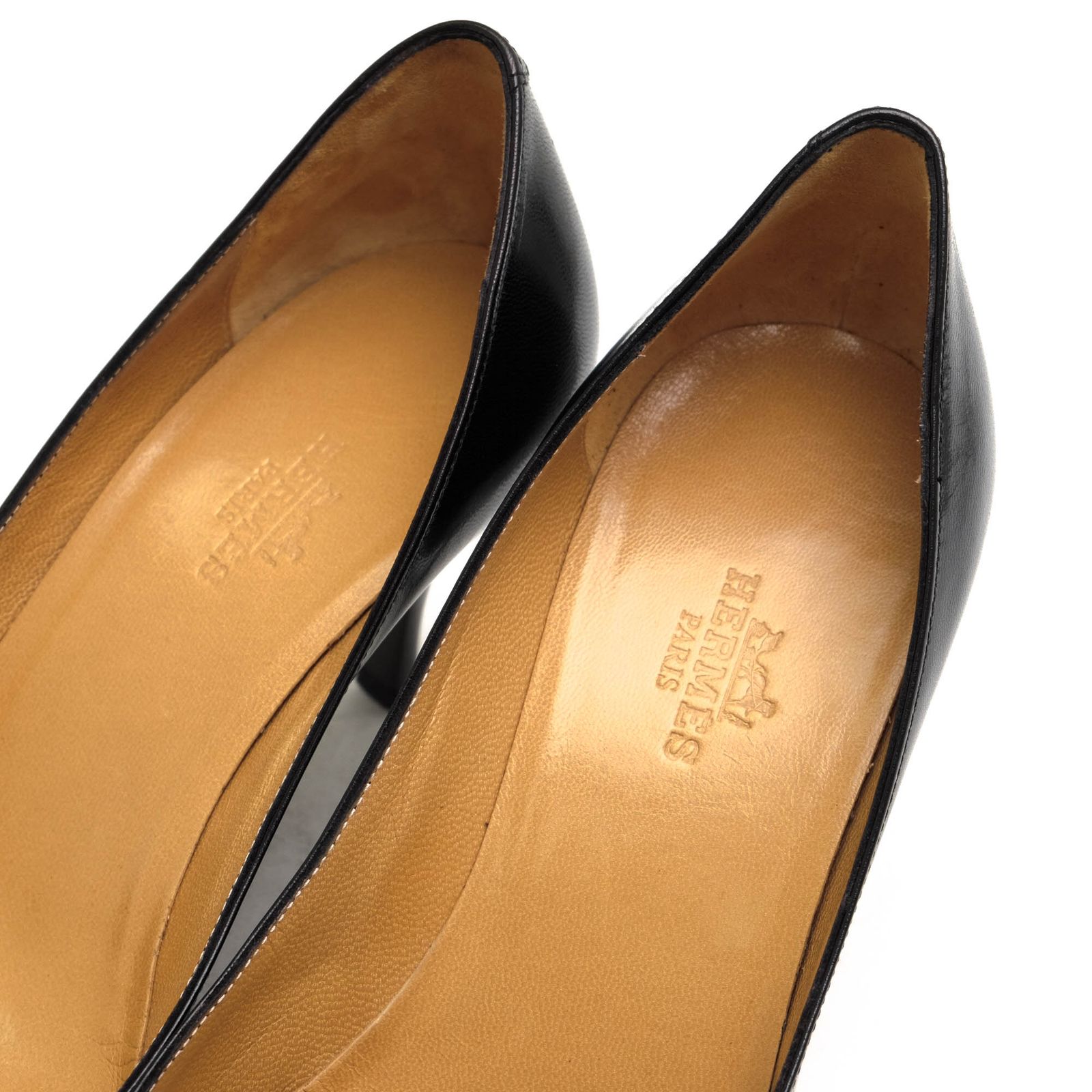 エルメス／HERMES パンプス シューズ 靴 レディース 女性 女性用レザー 革 本革 ブラック 黒 ポインテッドトゥ