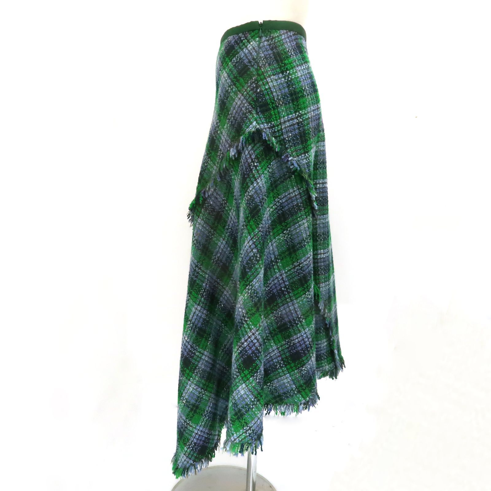 Drawer ツイード フレアスカート 6524-299-1378 フリンジ切り替え