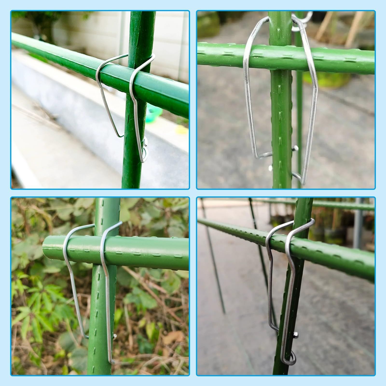 支柱ジョイント 50個 園芸 農作業 クロスバンド 固定 新品 RICISUNG 菜園クロスバンド 50本入 園芸 支柱 固定 ジョイント