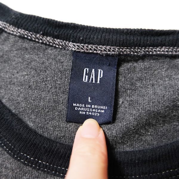 Y2K 良配色　GAP ギャップ　ラグラン　ロンT GAP - XL☆古着 ギャップ GAP 長袖 ビンテージ サーマル Tシャツ