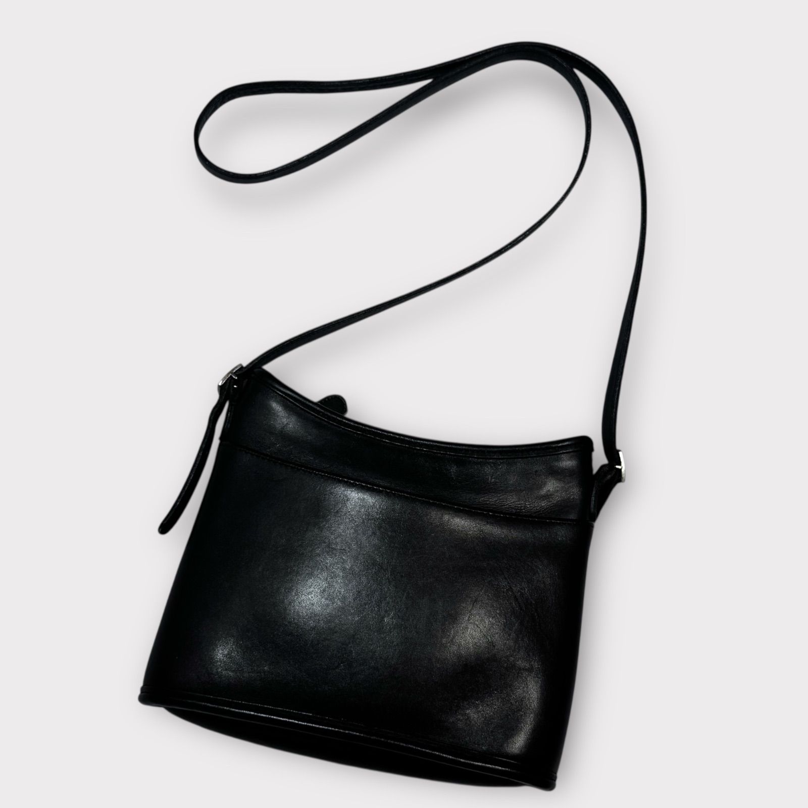 コーチ COACH ショルダーバッグ 9062 - レザー 黒 バッグ 美品 オールドコーチ ショルダーバッグ ヴィンテージ レザー ブラウン 9062