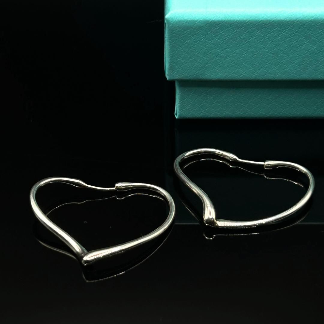 Tiffany & Co. ティファニー SV925 オープンハートフープピアス 美品】Tiffany & Co オープンハート フープ ピアス SV925 - メルカリ