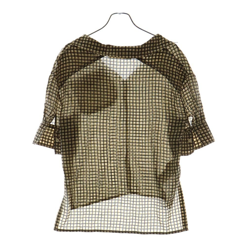 MARNI (マルニ) 20SS Silk Check Shirt 半袖シルクシャツ プルオーバーチェックシャツ ベージュ レディース CAMA0269Y0 MARNI (マルニ) 20SS Silk Check Shirt 半袖シルクシャツ プル