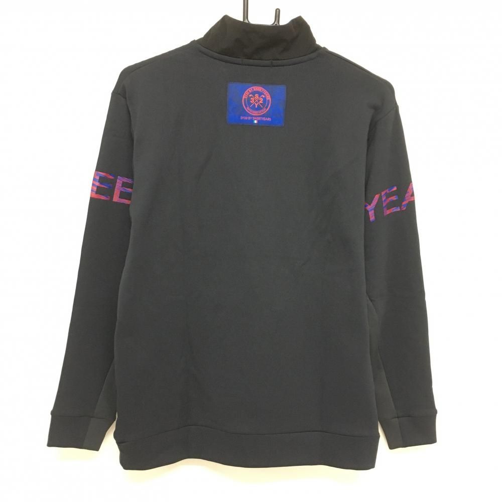 超 エスワイサーティトゥ 長袖ハイネックシャツ 黒×レッド メンズ L ゴルフウェア モデル SY32 BY SWEET YEARS