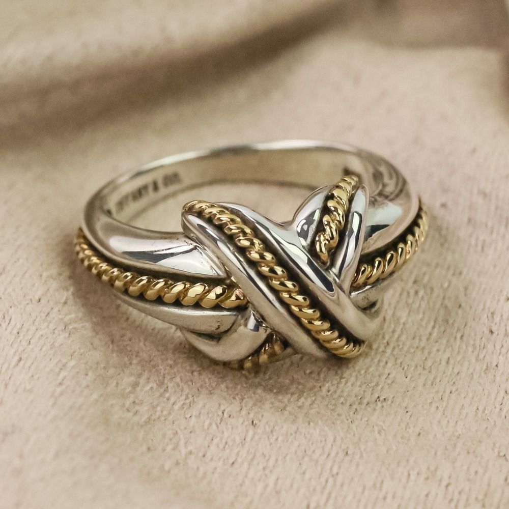 ティファニー ツイスト リング 925 / 750 TIFFANY&Co. ティファニー SV925×750 ツイストリング