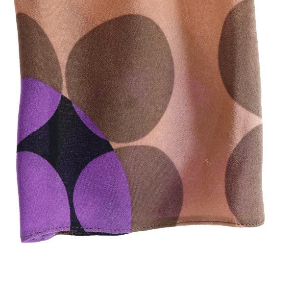 マルニ シルク100％ 五分袖 総柄 カットソー 42 ブラウン系 MARNI