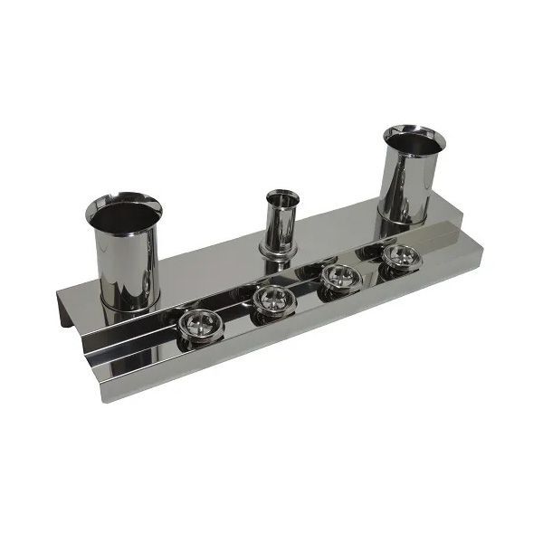 【長期在庫】【未使用・箱なし】花立て　供用セット　FHK-1　ローソク立て　仏具　18-8ステンレス製　高級ステンレス　お墓　屋外　サビに強い　ローソク　ろうそく　お線香