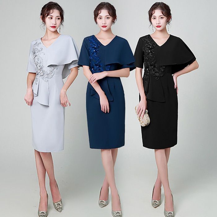 ワンピース レディース Vネックドレス パーティードレス ドレス シンプル 着痩せ おしゃれ きれい 謝恩会 発表会 演奏会 同窓会 成人式 フォーマル 女子会 誕生日 20代 30代 40代 yuanmeng33