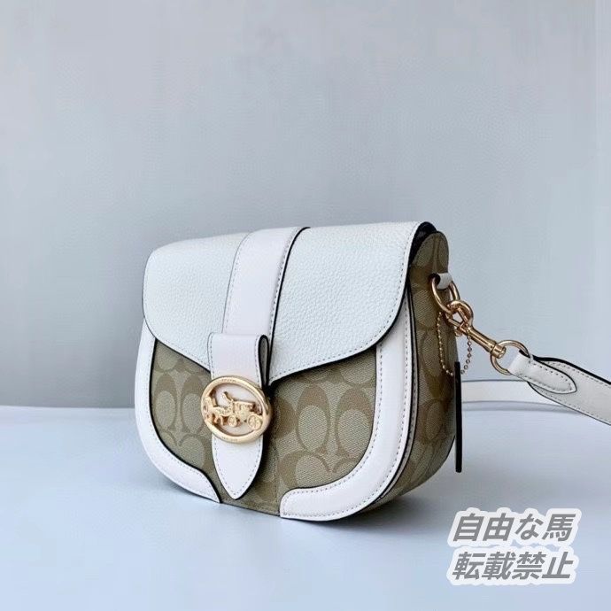 ☆新作☆ コーチ COACH C2806 Georgie ジョージー サドルバッグ シグネチャーキャンバス アウトレット品 ホワイト×ベージュ -  メルカリ