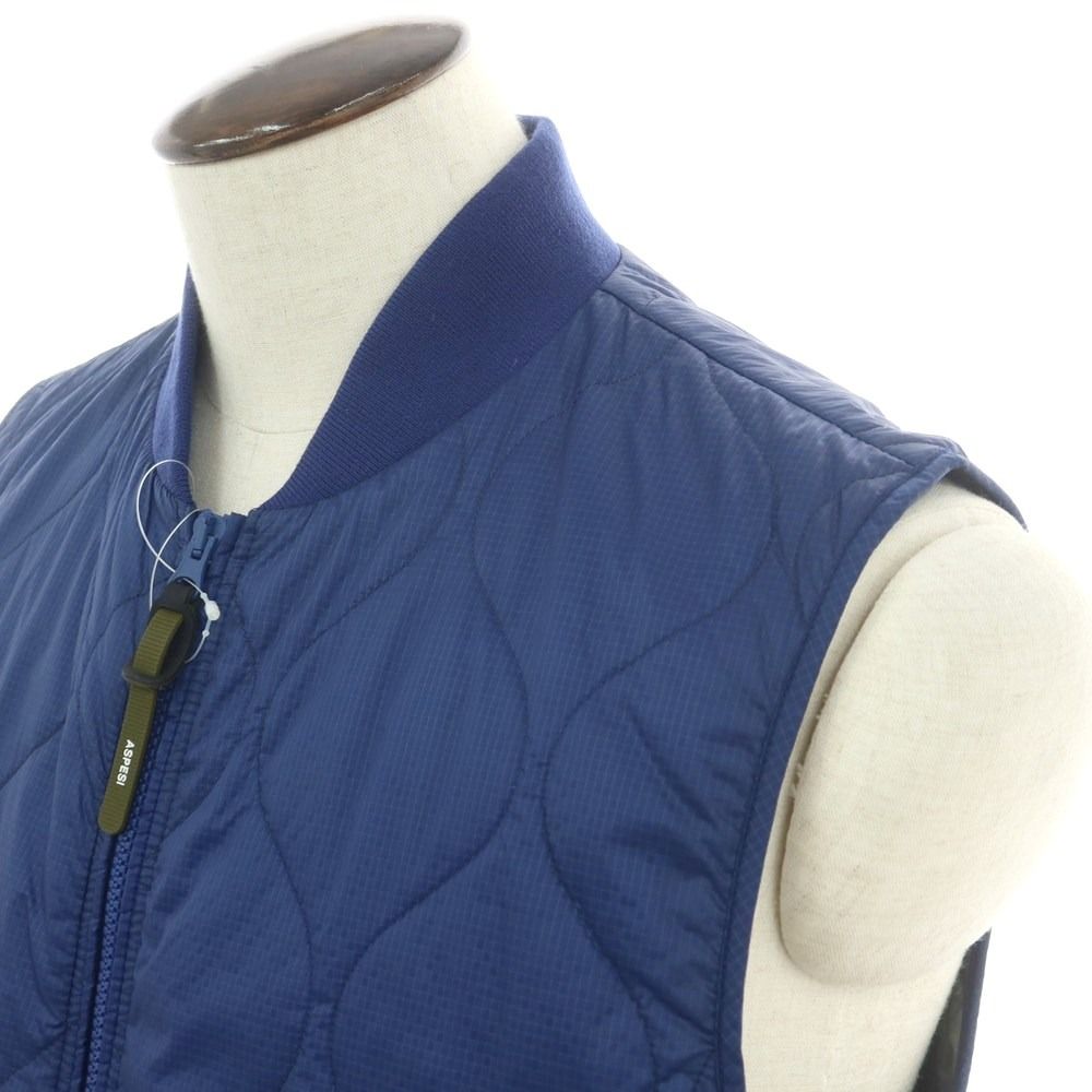 アスペジ ASPESI ナイロン 中綿ベスト ブルー サイズL メンズ