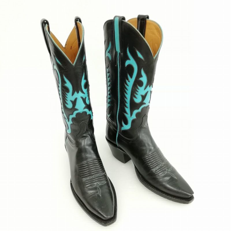 ルケーシー Lucchese レザー ウエスタン ブーツ USA製 7 B ブラック