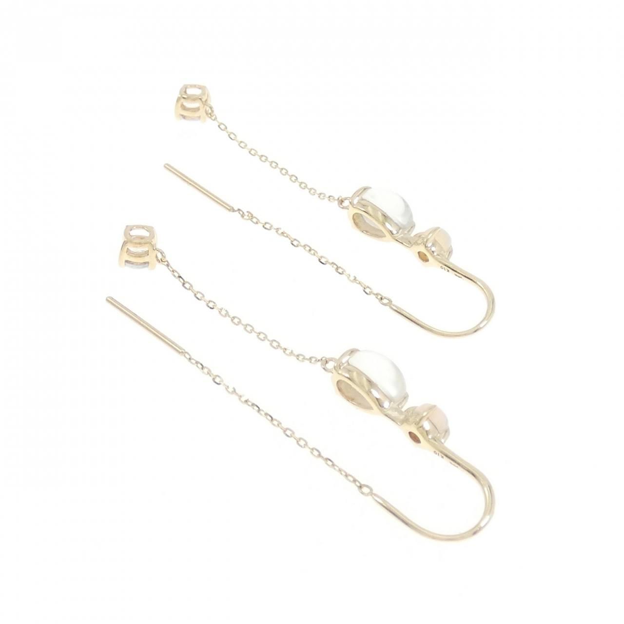 スタージュエリー ロングチェーン ブルームーンストーン ピアス