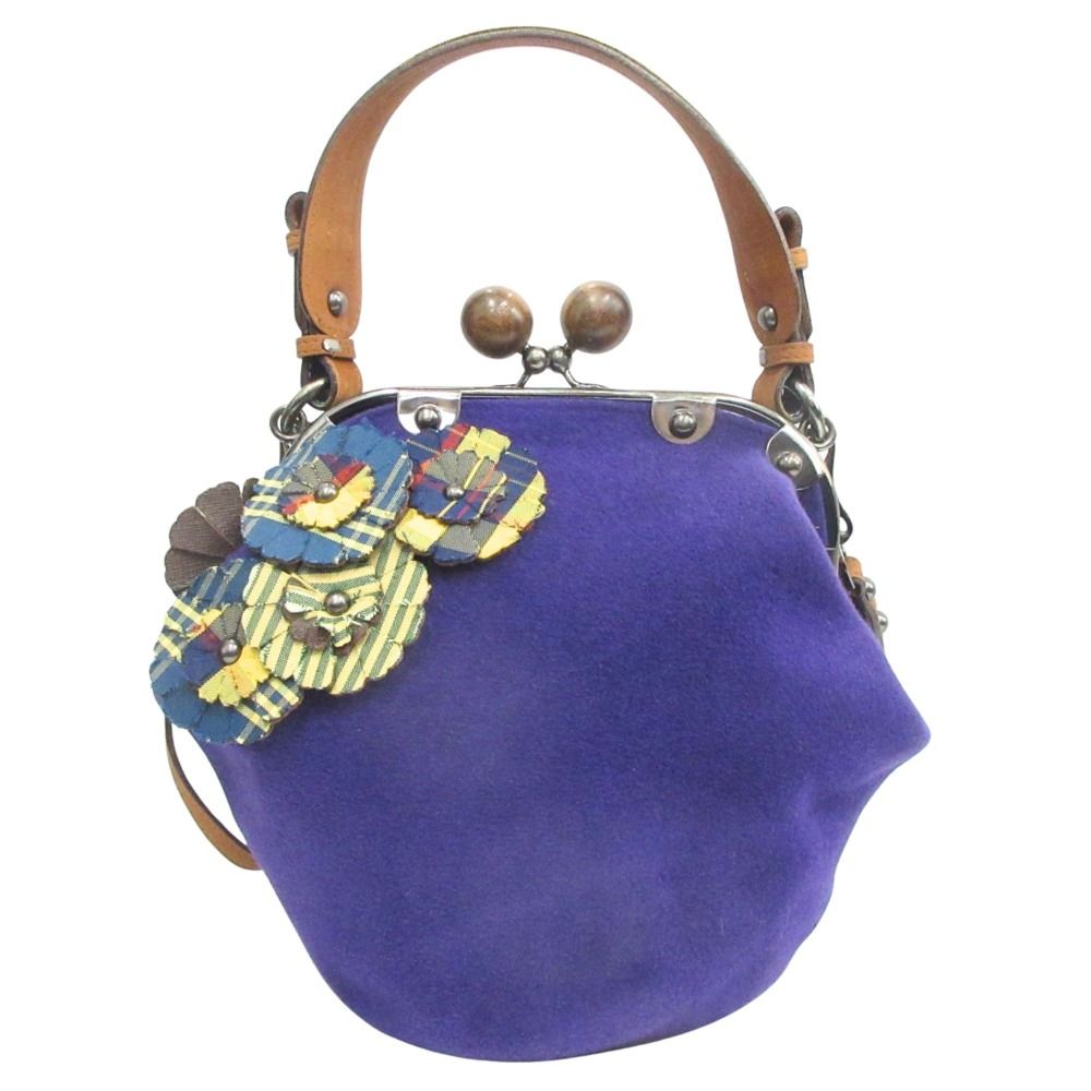 JAMIN PUECH ジャマンピュエッシュ　紫色 花装飾 バッグ 美品 JAMIN PUECH ジャマンピュエッシュ 花 フラワーモチーフ