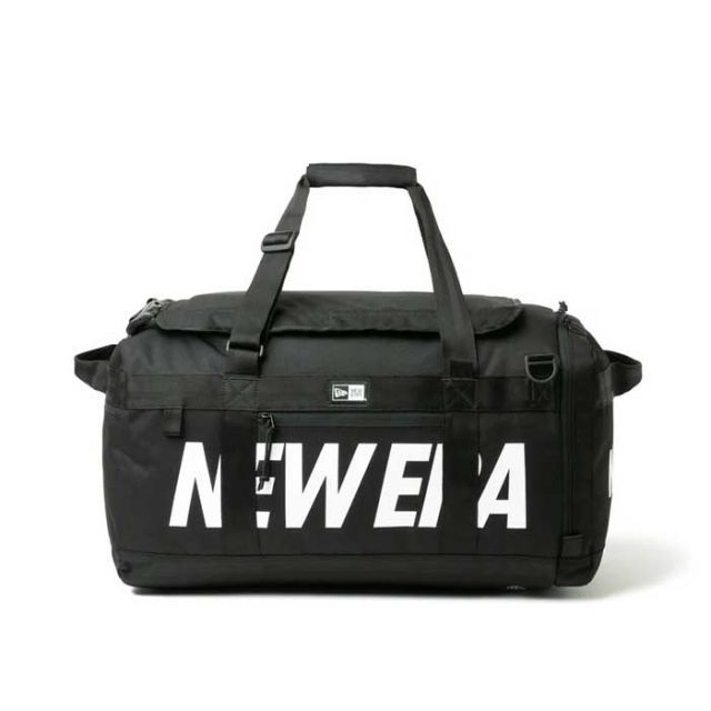 ニューエラ ダッフルバッグ リュック メンズ レディース CLUB DUFFLE BAG LOGO 50 L | クラブダッフル ボストンバッグ 2 WAY バックパック ブラック 大容量 部活 通学 旅行 24