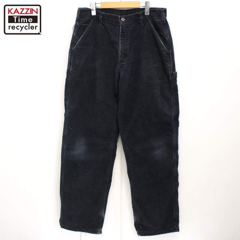 00s Carhartt BLK 裏地ネル ダック ペインターパンツ メンズ 表記33×32サイズ