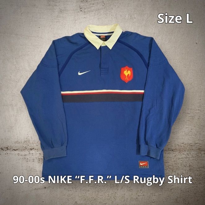 90-00s NIKE “F.F.R.” L/S Rugby Shirt ナイキ フランス代表 ラガー 
