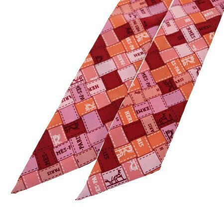 送料無料 【中古】 美品 エルメス HERMES ツイリー スカーフ チェック