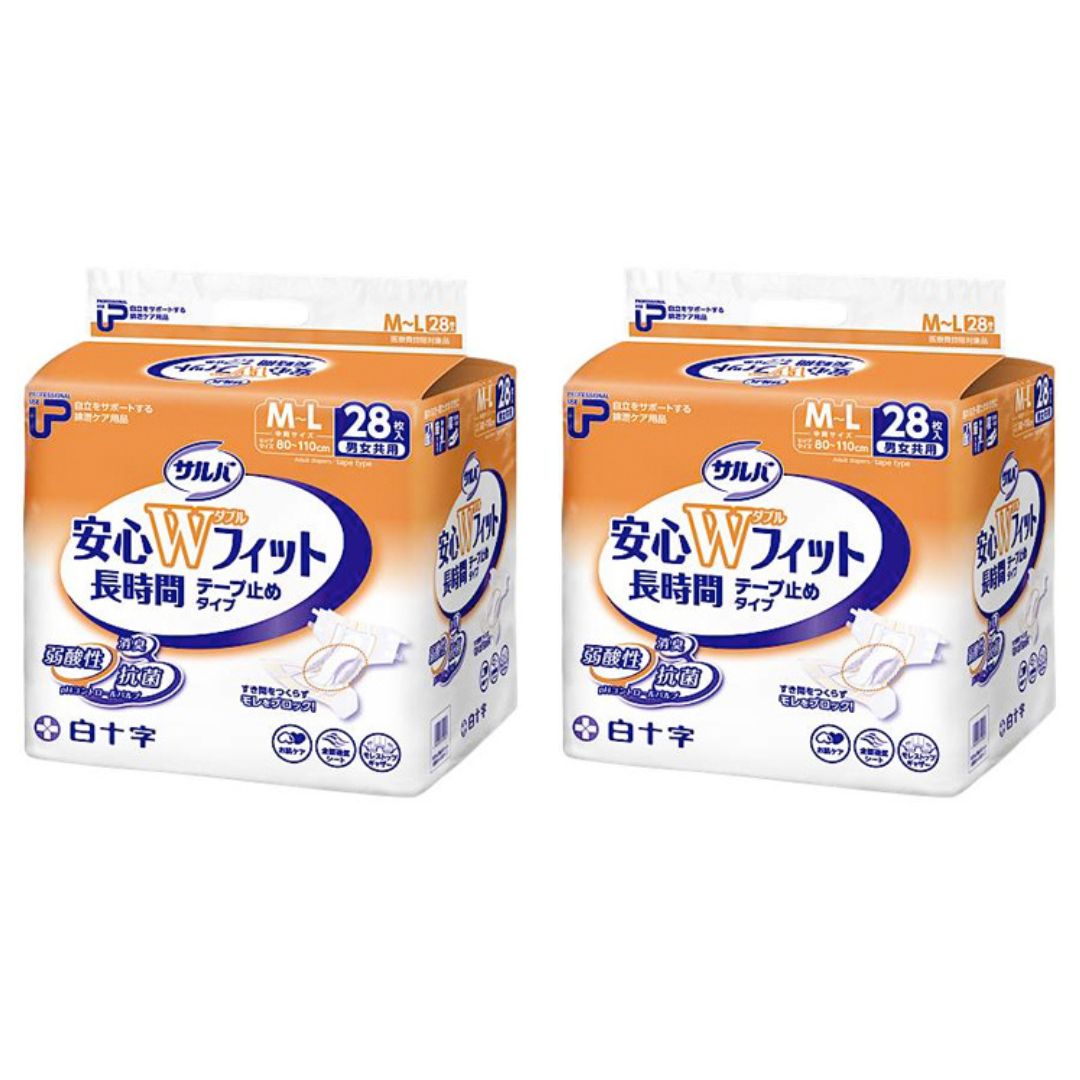 ケース販売 白十字 PUサルバ安心Wフィット ML28枚 2パック入
