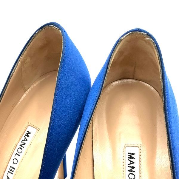 マノロ ブラニク MANOLO BLAHNIK ビジュー ヒール パンプス サテン ハンギシ 37 レディース【中古】 - メルカリ