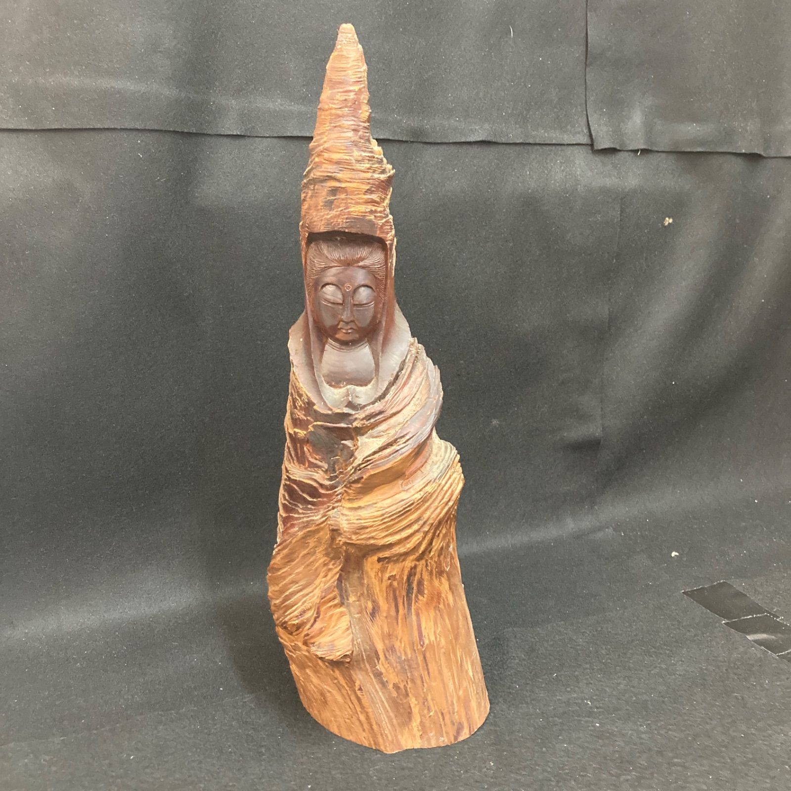 観音立像　　時代物　骨董antique　仏教美術 観音様 檀香観音 木彫り仏像 仏教美術 仏像 置物 骨董品 立像