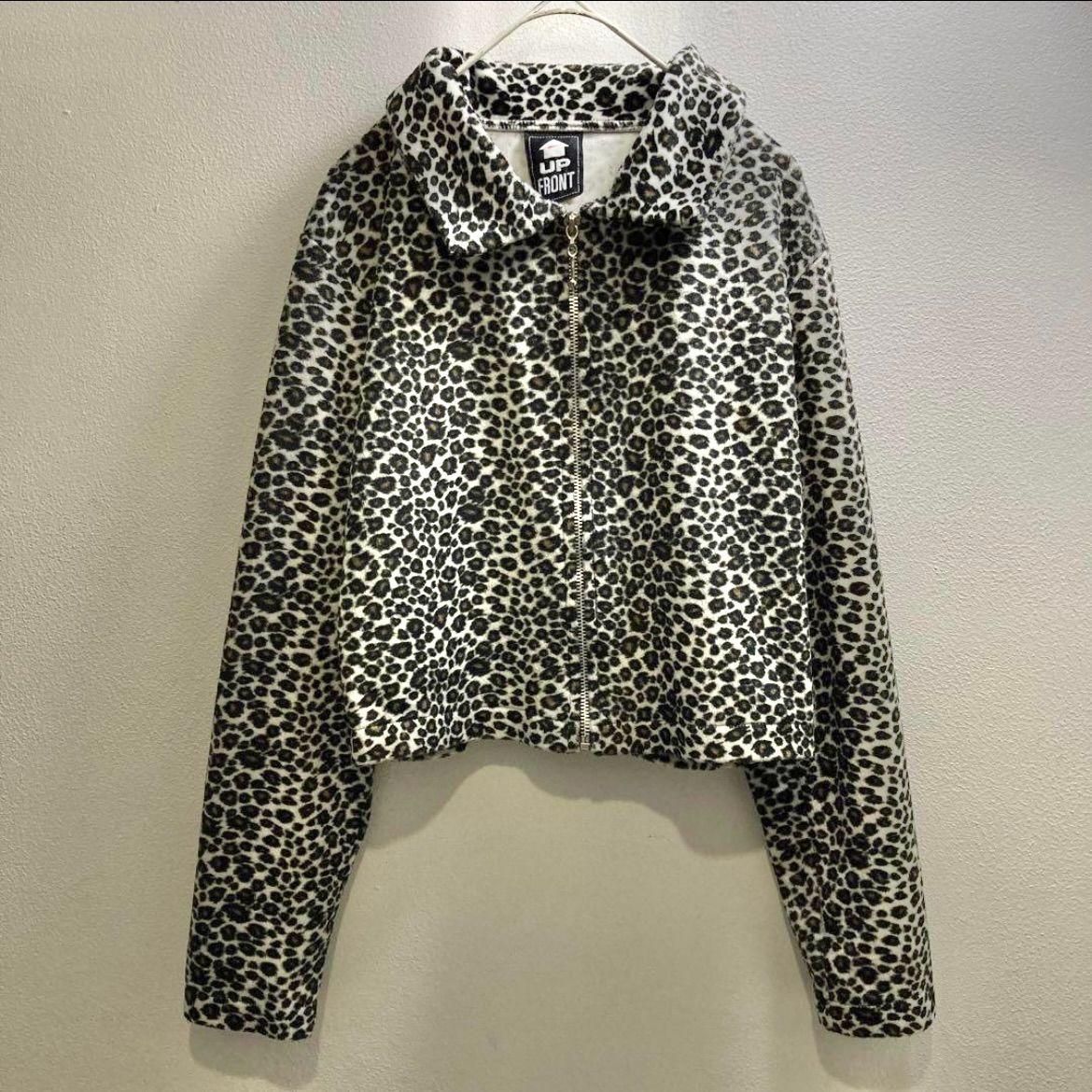 80s 90s ヴィンテージ ジップシャツ レオパード アニマル 柄