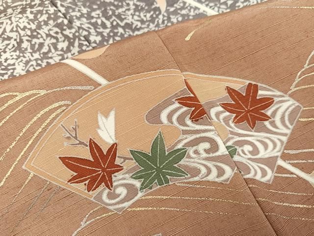 平和屋着物○創業140年 小糸染芸の四代目 小糸敏夫 訪問着 紬地 地紙