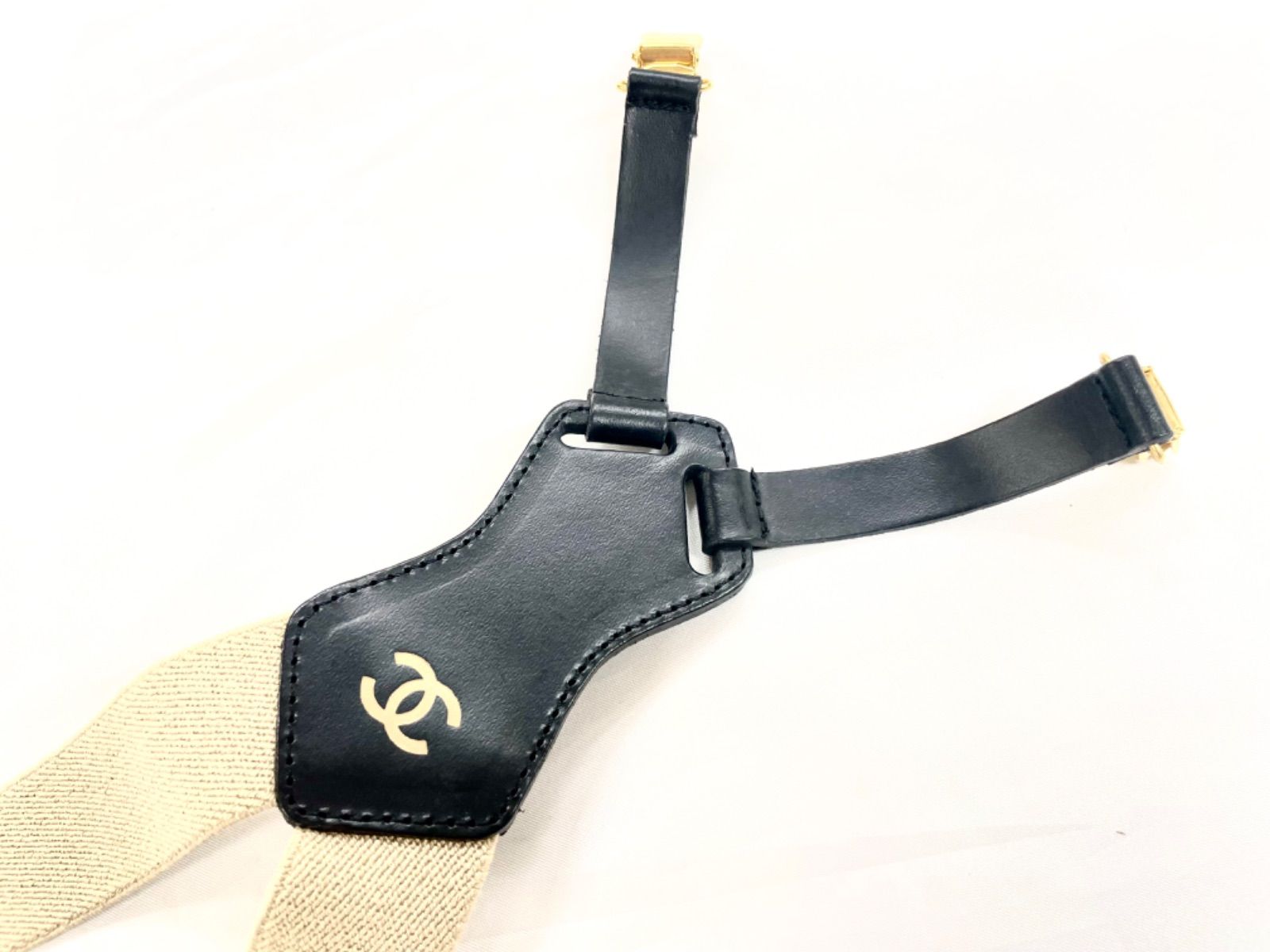 CHANEL シャネル ココマーク ロゴ サスペンダー キャンバス
