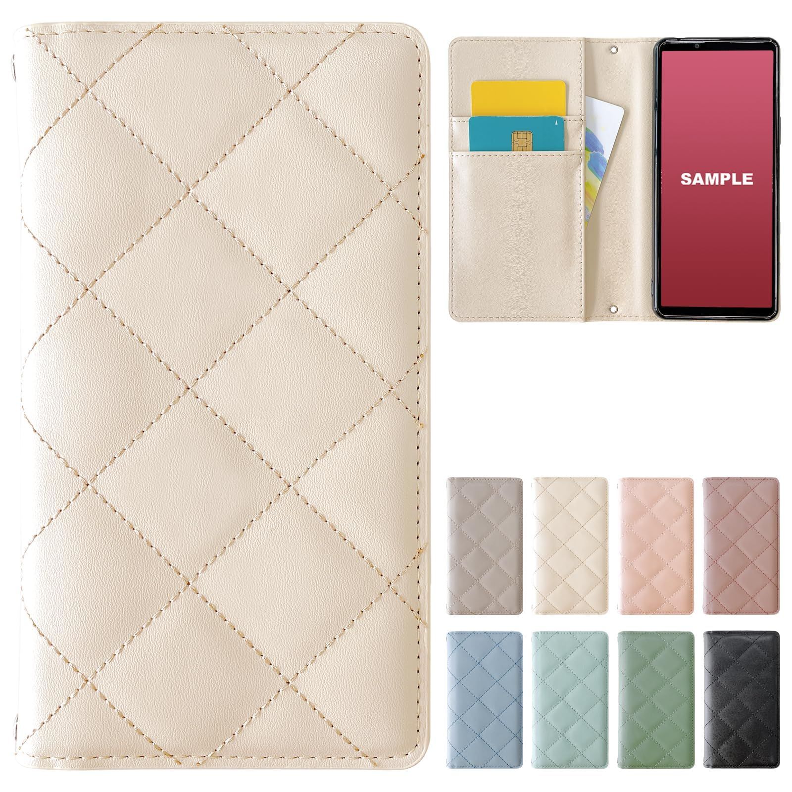 【人気商品】手帳ケース 手帳型ケース GalaxyA525G スマホケース SC53Bケース SC-53Bケース SC53B 手帳型 キルティング カバー ケース SC-53B アイボリー 5G A52 Galaxy