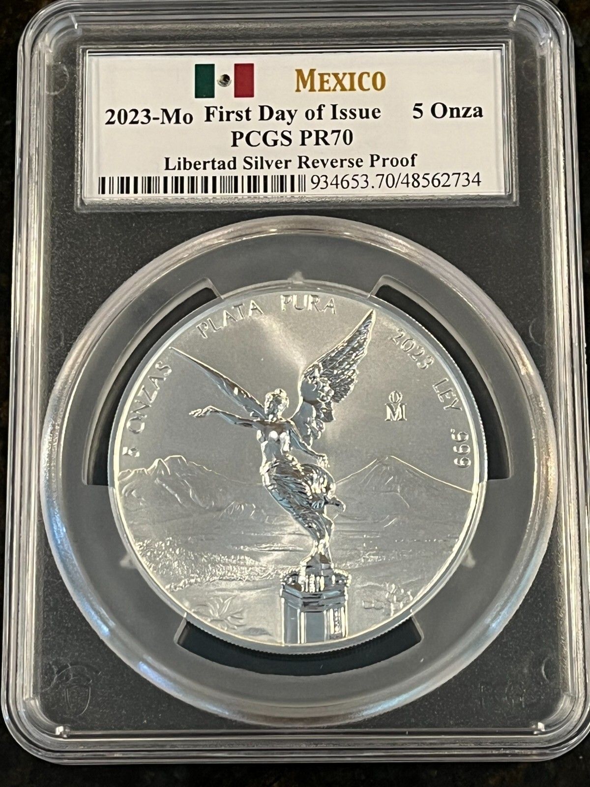 2025-Mo FDOI REVERSE PR70 5 ONZA PCGS Grade .999 Silver Lib POP 83|0