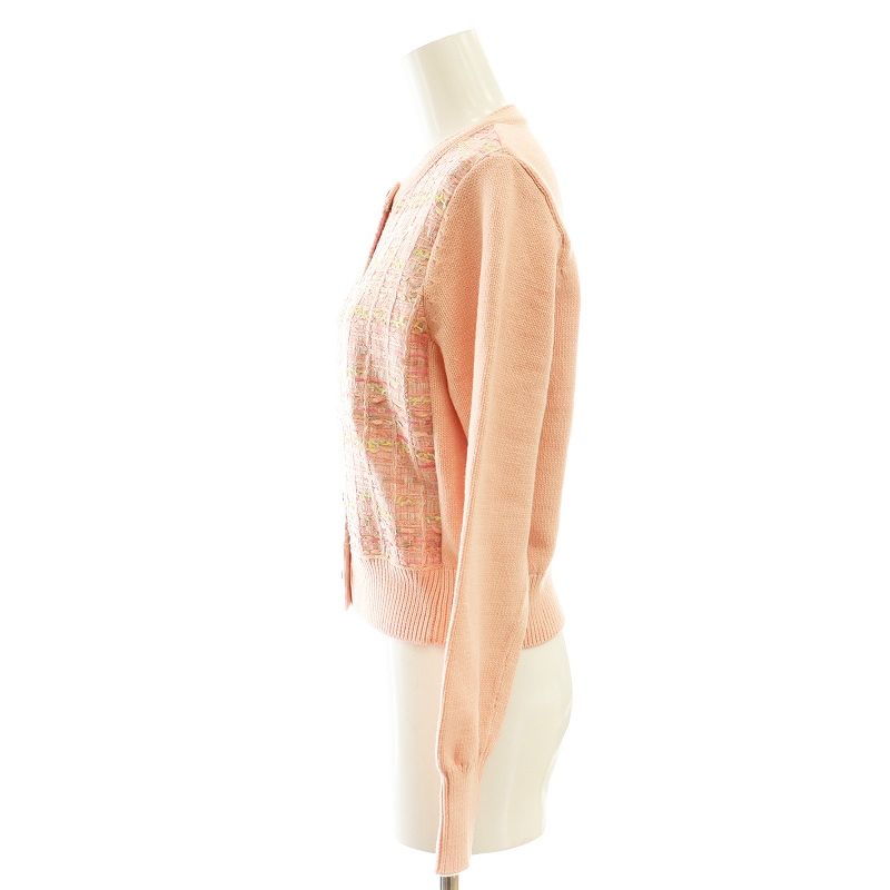ANAYI◆24SS/コーラルラメツイードコンビカーディガ/38/タグ付/102418-16-440-32-380// アナイ ANAYI 24SS コーラルラメツイードコンビ カーディガン