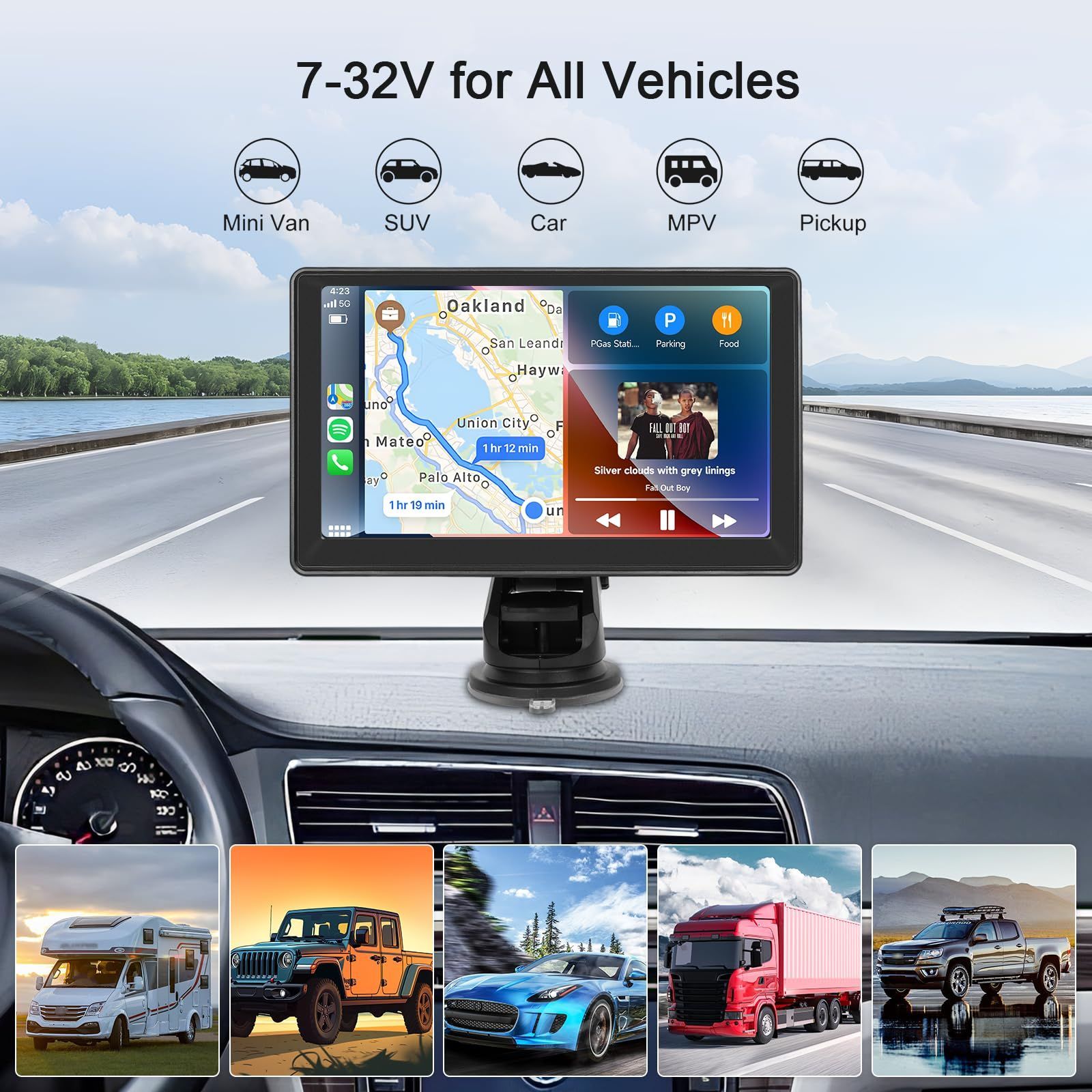 新品 Hodozzy アップル Carplay 画面車、カーラジオ ポータブル 7 インチ HD タッチ画面ワイヤレス Carplay と  Android Auto ブルートゥース、ミラーリンク、カーステレオBluetooth FMトランスミッター、EQ/AU - メルカリ